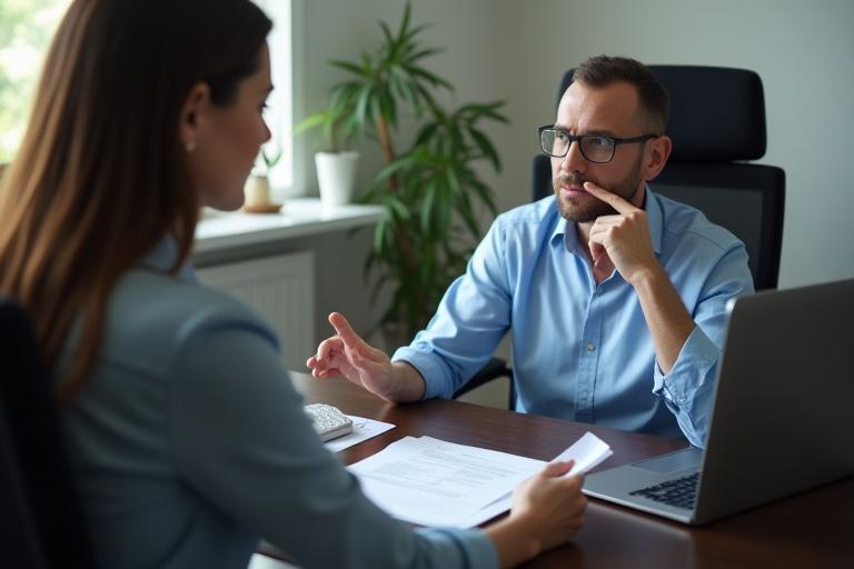 Person receiving personalized financial advice.