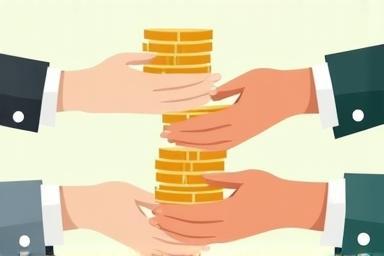 Hands stacking coins.